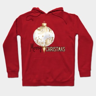 Gold and Ivory Christmas Ornament with Merry Christmas Hoodie